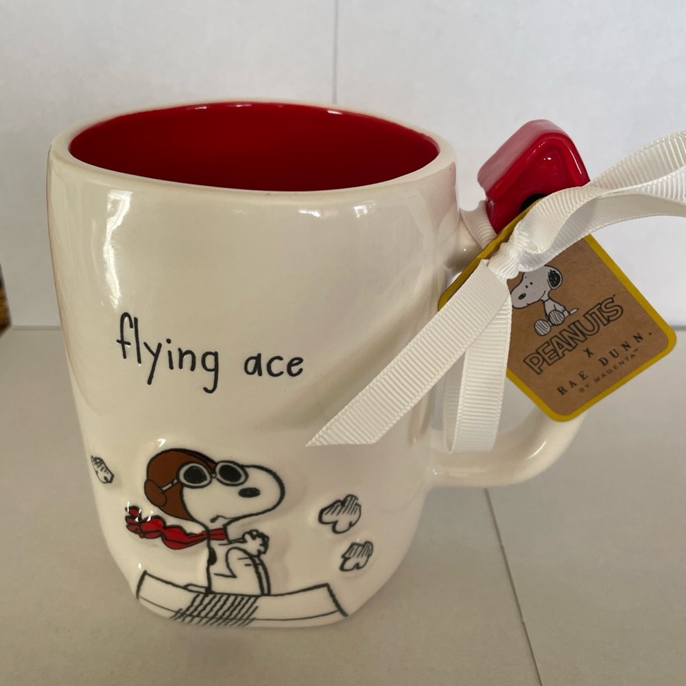 Rae Dunn x Peanuts Snoopy Flying Ace Mug NWT